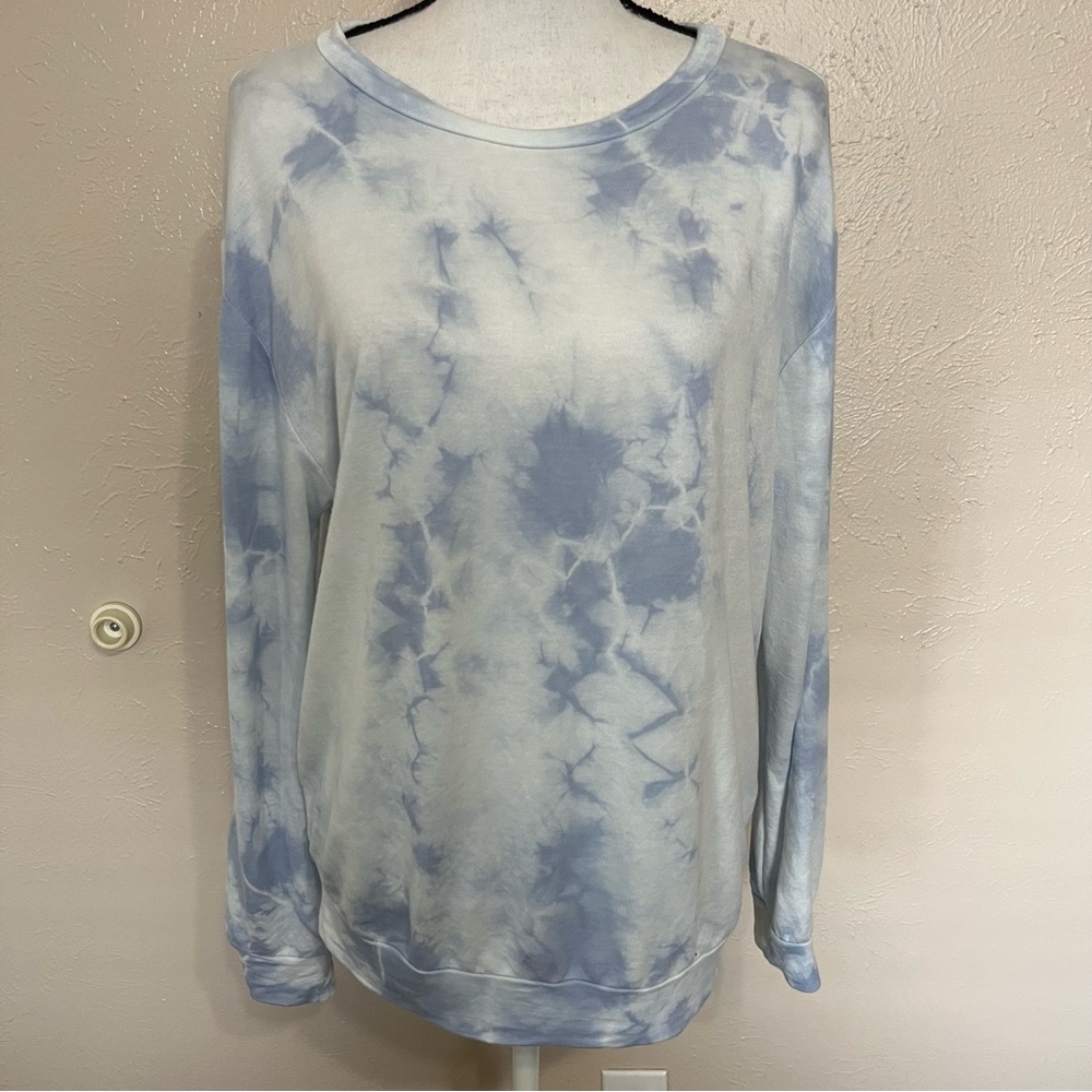 Talulah Anthropologie Blue Tie Dye Long Sleeve Top Womens Size Small